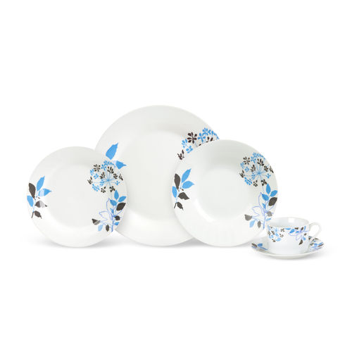 Jogo de Jantar Porcelana 20 Peças Innova - Floral Azul 27 Cm