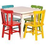 Jogo de Mesa Infantil com 4 Cadeiras Coloridas Disa Móveis