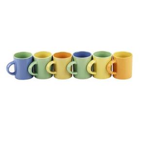 Jogo de Mini Canecas Bicolor para Café - 6 Peças - Mimo Style