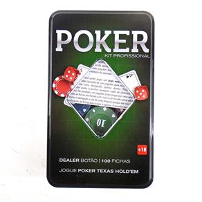 Jogo de Poker Texas Holdem Kit Profissional com 100 Fichas