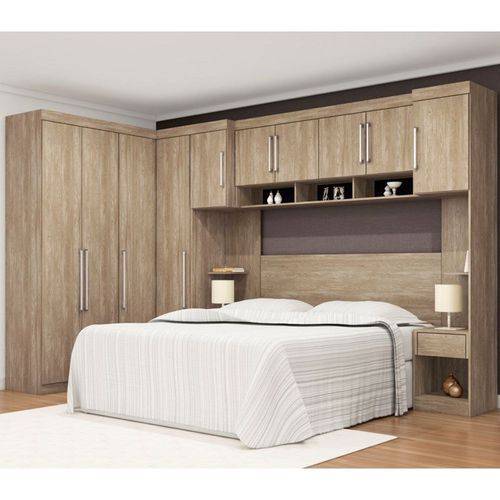 Jogo de Quarto Casal Modulado Modena Cp2 Nogal - Demóbile