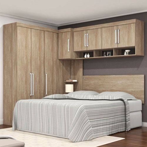 Jogo de Quarto Casal Modulado Modena Cp3 Nogal - Demóbile