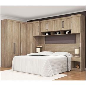 Jogo de Quarto Casal Modulado Modena CP2 Nogal - Demóbile