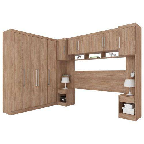 Jogo de Quarto Casal Modulado Modena Cp1 Nogal - Demóbile