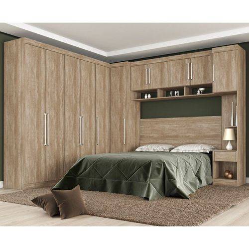Jogo de Quarto Casal Modulado Modena Cp10 Nogal - Demóbile