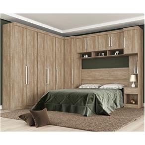 Jogo de Quarto Casal Modulado Modena CP10 Nogal - Demóbile