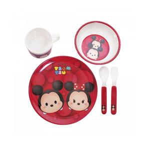 Jogo de Refeição Infantil de Melamina Mickey & Minnie Vermelho Tsum Tsum - Disney