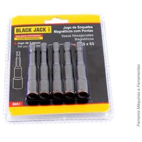 Jogo de Soquetes Magnéticos com Pontas Hexagonais 6mm Black Jack B851