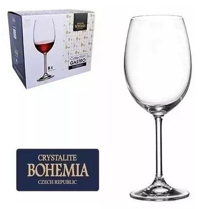Jogo de Taca de Cristal para Vinho Tinto com 6 Unidades 580ML - Bohemia