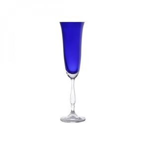 Jogo de Taças 6 Peças de Cristal Ecológico Azul para Champagne - 190ml
