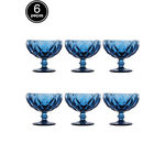 Jogo de Taças de Vidro 6 Pçs Sodo-Cálcico Diamond Azul 310Ml Lyor