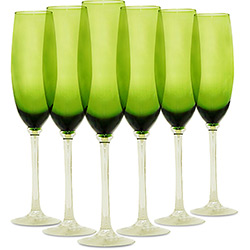 Tudo sobre 'Jogo de Taças P/ Champagne 250ml Verde - 6 Peças - Vika'