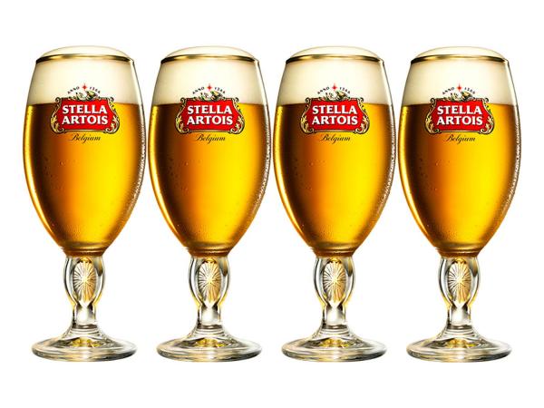 Tudo sobre 'Jogo de Taças para Cerveja de Vidro 4 Peças - Ambev Stella Artois'