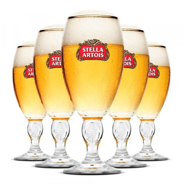 Jogo de Taças para Cerveja de Vidro 6 Peças - 250ml Ambev Stella Artois