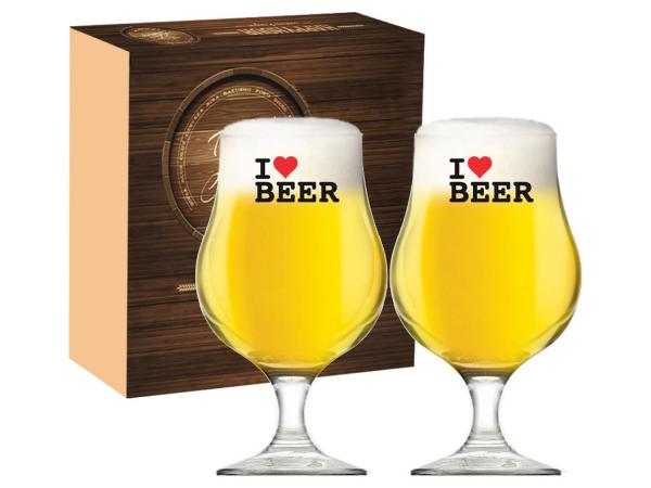 Jogo de Taças Vidro 2 Peças - Ruvolo The Beer Glass I Love Beer Bégica