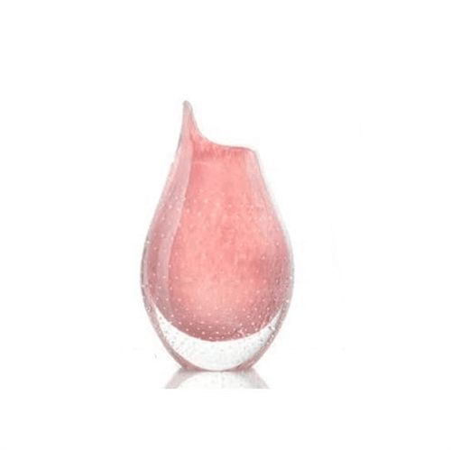 Vaso de Murano Cristal São Marcos Rosé 17Cm