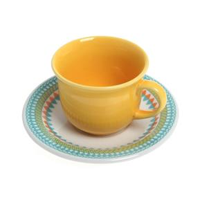 Jogo de Xícaras de Chá com Pires 12 Peças Floreal Birlo - Oxford - ÚNICA