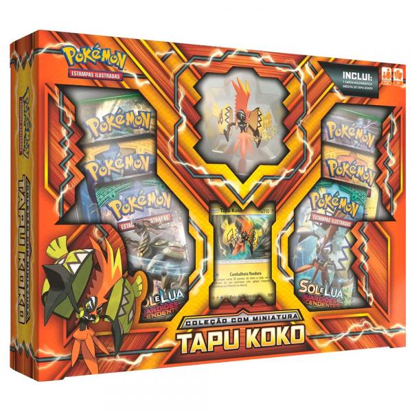 Jogo Deluxe - Box Pokémon com Miniatura - Sol e Lua - Tapu Koko - Copag