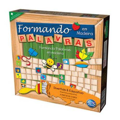 Jogo Formando Palavras em Madeira C/136 Peças - Pais e Filhos