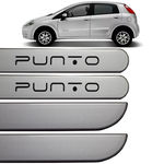 Jogo Friso Lateral Fiat Punto 2013 Até 2015 Prata Bari