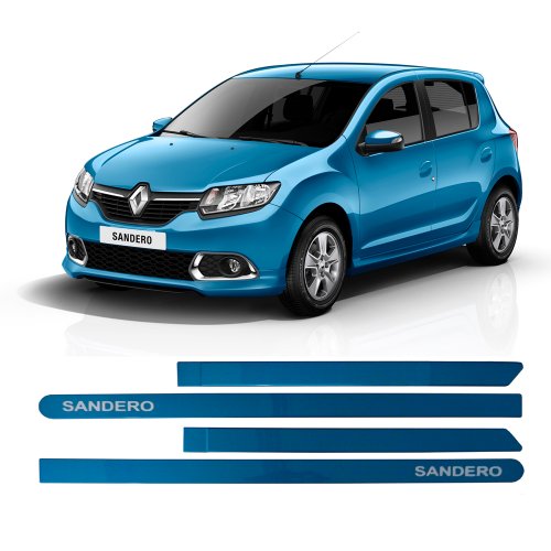 Tudo sobre 'Jogo Friso Lateral Renault Sandero Cor Azul Techno Personalizado - Rn6345azt'