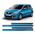 Jogo Friso Lateral Renault Sandero Cor Azul Techno Personalizado - Rn6345azt