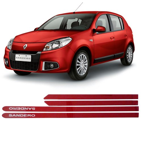 Tudo sobre 'Jogo Friso Lateral Renault Sandero Cor Vermelho Vivo Personalizado - Rn6345vmv'