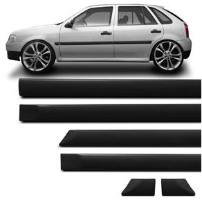Jogo Friso Lateral Tipo Borrachão Gol Parati G4 2006 a 2014 Preto 6 Peças Grafia Modelo