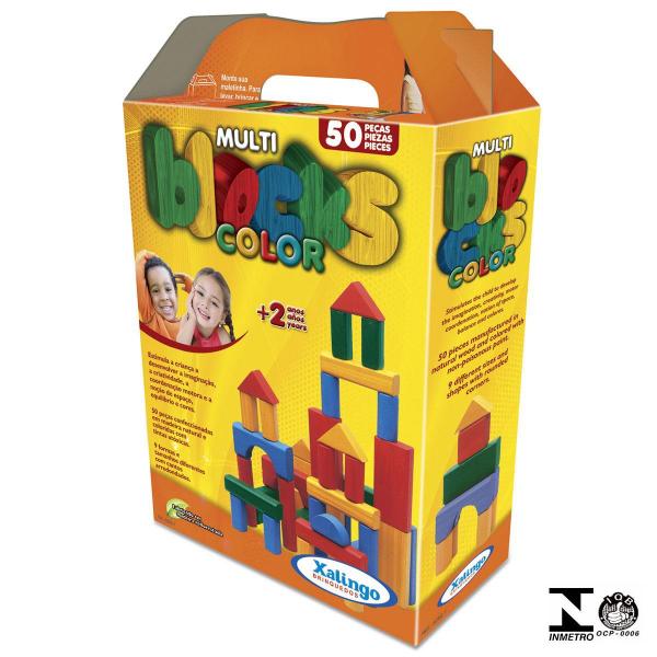 Jogo Infantil Multiblocks Colorido 50 Peças 5282.1 Xalingo