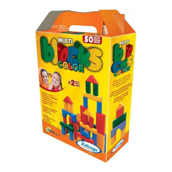 Jogo Infantil Multiblocks Colorido 50 Peças - Xalingo