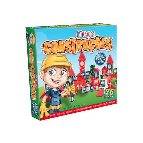Jogo Mega Construções - 76 Peças - Pais e Filhos