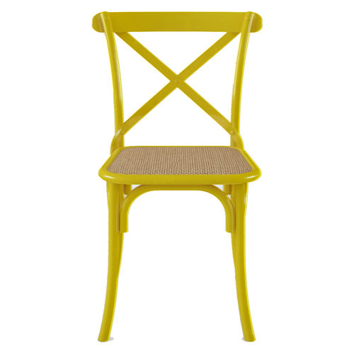 Jogo Mesa 8 Cadeiras Katrina 140 por 140cm Tampo Vidro Amarelo