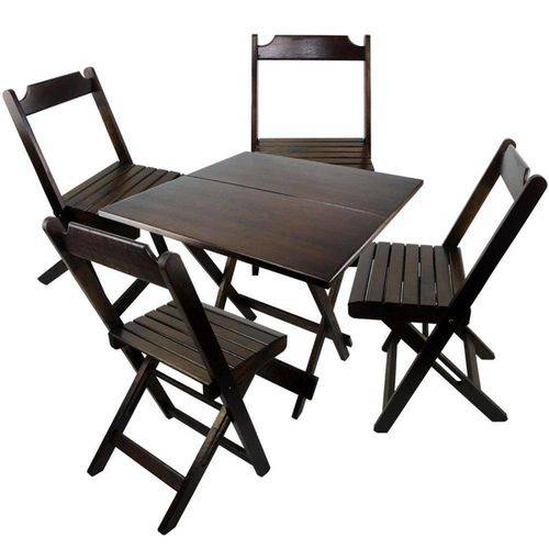 Jogo Mesa Madeira Dobravel com 2 cadeiras sem pintura - LCG ELETRO