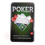 Jogo Poker Texas com 100 Fichas + 1 Dealer na Lata