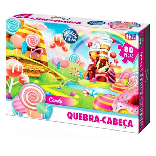Jogo Quebra- Cabeça Candy 80 Pçs - Pais e Filhos