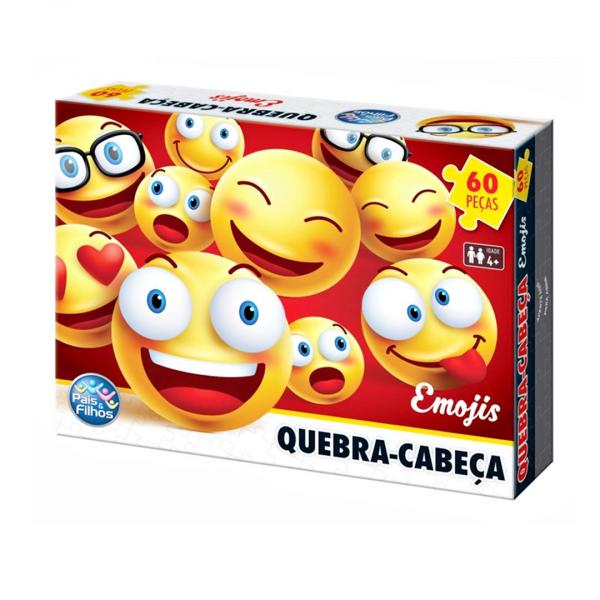 Jogo Quebra-cabeça Emojis 60 Pçs - Pais e Filhos