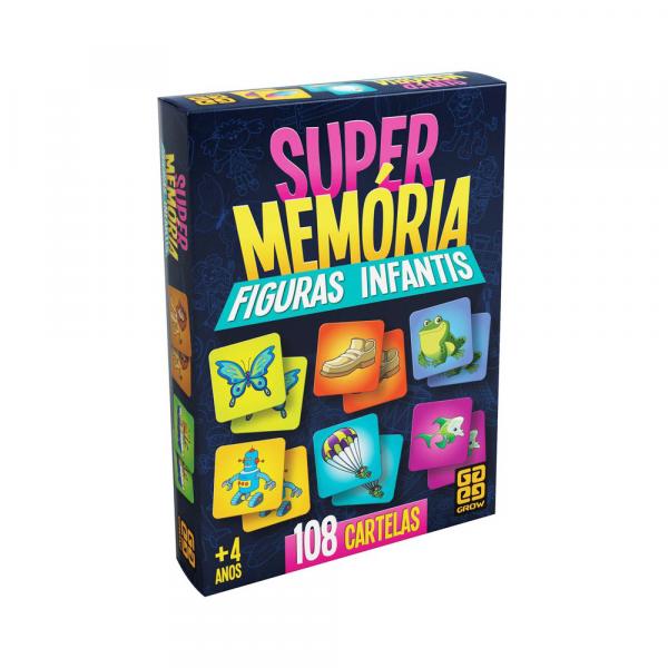 Jogo Super Memória Figuras Infantis - 108 Cartelas - Grow