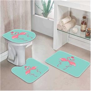 Jogo Tapetes para Banheiro Flamingos One