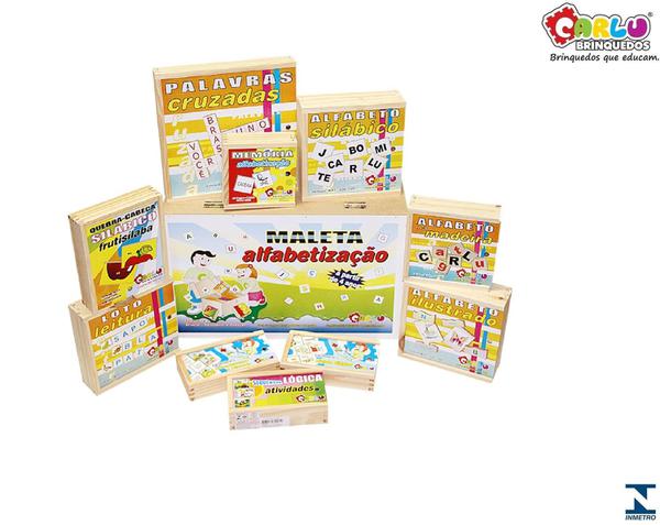 Jogos Brinquedos Educativos Maleta Alfabetização 10 Jogos - Carlu