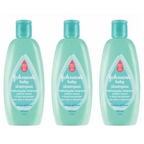Johnsons Baby Hidratação Intensa Shampoo 200ml - Kit com 03