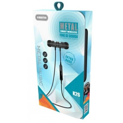 K26 – Fone de Ouvido Bluetooth Metal Smart
