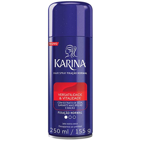 Karina Hair Spray Versatilidade Vitalidade Fixação Normal 250ml
