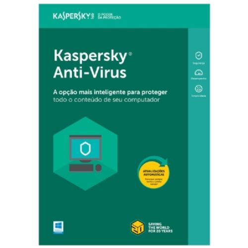 Kaspersky Anti-Virus 2018 - 3 PC - 1 Ano - Digital para Download