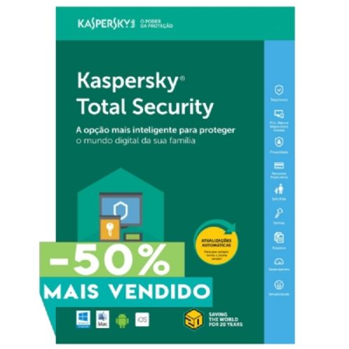Kaspersky Total Security - Multidispositivos - 10 Dispositivos - 1 Ano (Digital Via Download)