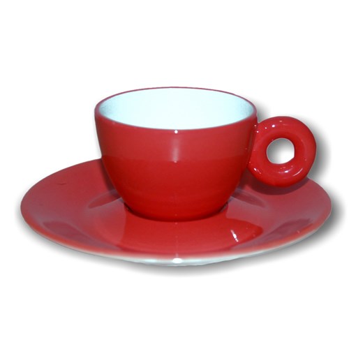 Kenya Xícara para Café com Píres em Porcelana Vermelha 110Ml Rainbow Kenya