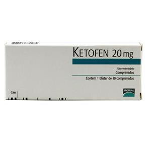 Ketofen 20mg Anti-inflamatório Cães e Gatos C/ 10 Comp - Merial