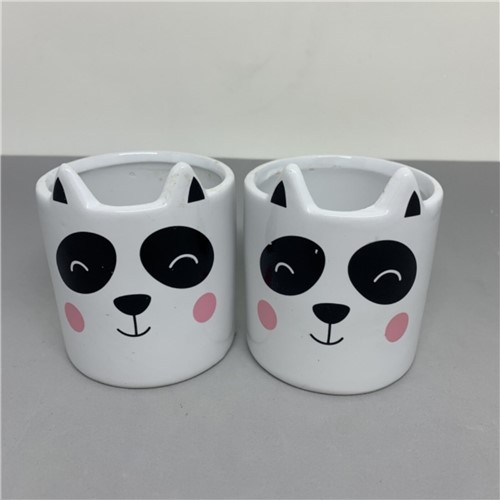 Ki 2 Vasinhos de CerÃ¢mica Panda - Branco - Feminino - Dafiti