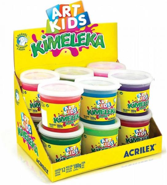 Kimeleka Slime Acrilex Caixa C/ 12 - Cores Sortidas