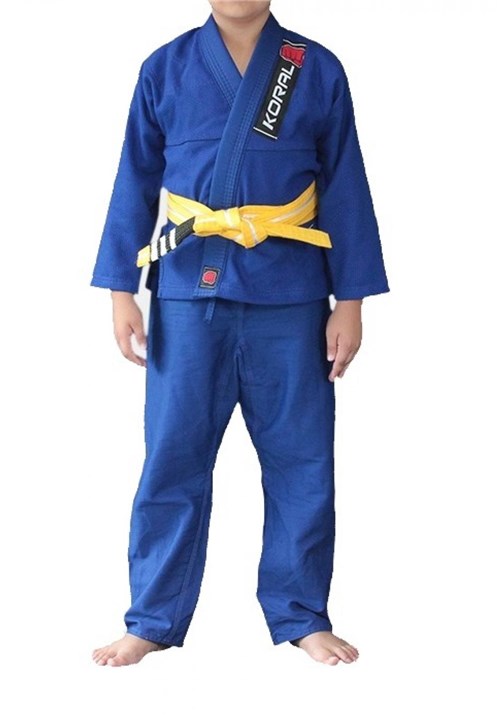 Kimono Jiu Jitsu Koral Infantil Trançado Azul