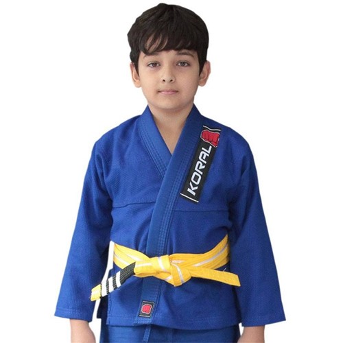 Kimono Jiu-Jitsu Koral Trançado Infantil Azul (M1)